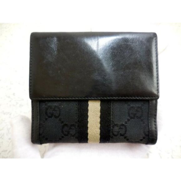 Gucci Black G Logo Print Canvas Bi-fold Snap - Picture 4 of 12